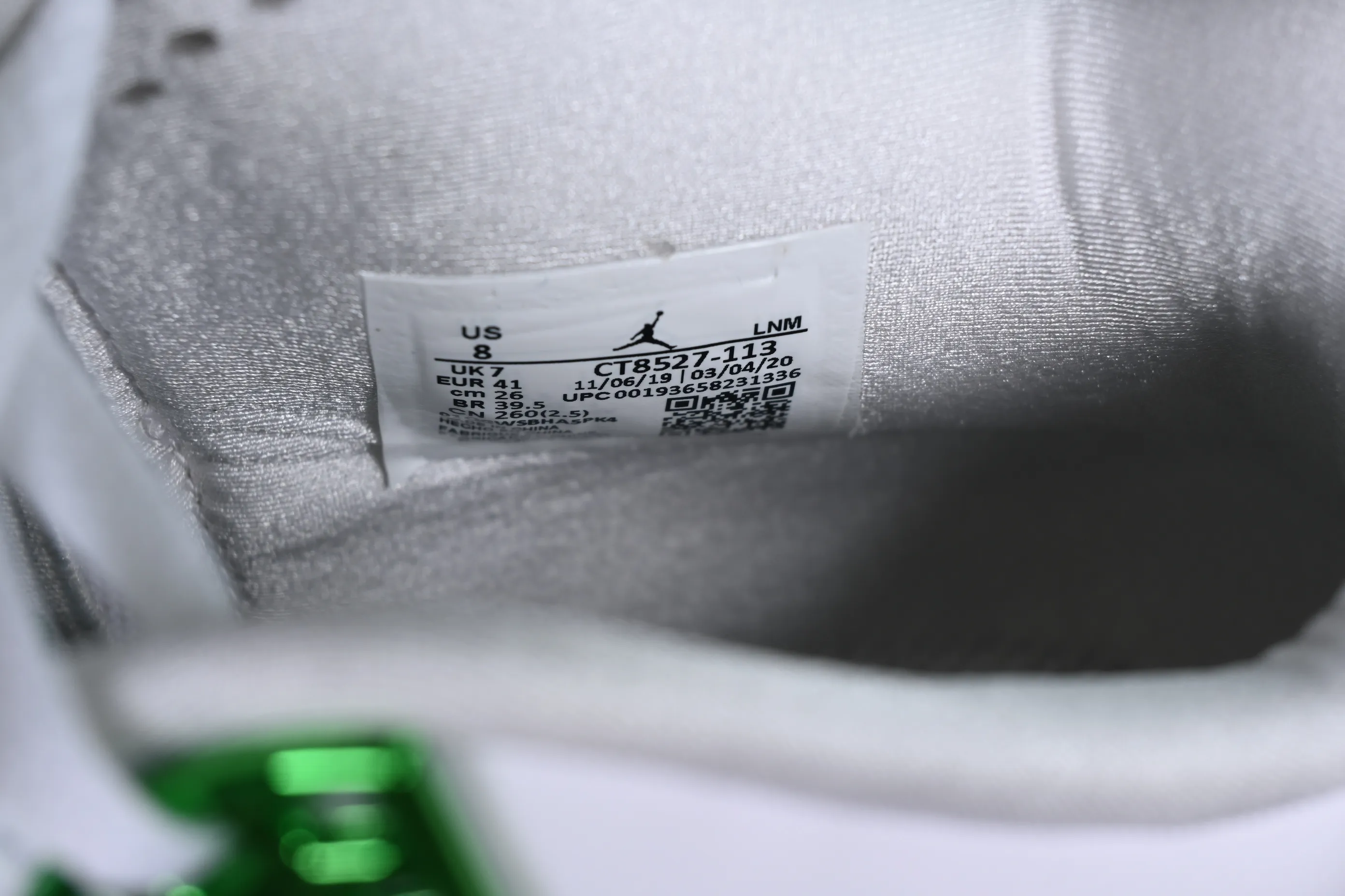All categories Air Jordan Jordan series basketball shoes Air Jordan 4 GX foreign trade version Air Jordan 4 "Pine Green" AJ4 Joe 4 white and green first layer genuine standard CT8527-113